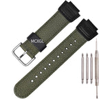 Nylon & Leather Hybrid Strap for Casio DW5600 GA2100 GA110 GA700 AWG-M100 16mm Sports Band STRAPS