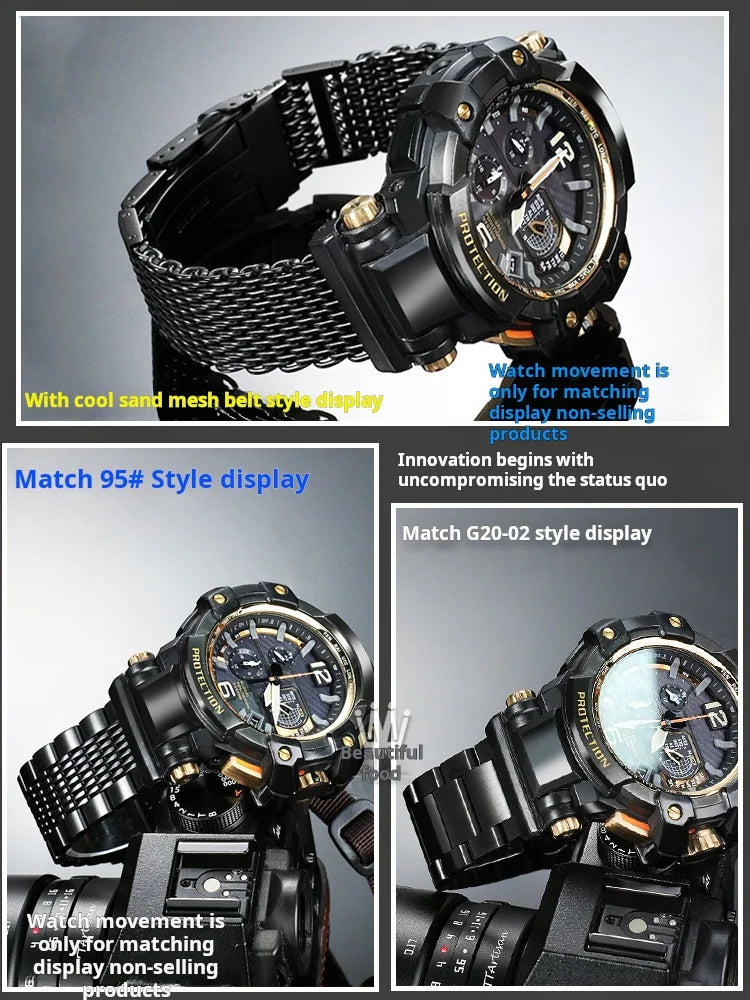 GPW-1000 Big Wrist Extended Stainless Steel Strap for Casio G-SHOCK 5410 Bracelet Adapter