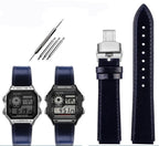 Retro Leather Watch Strap for Casio AE1200 AE1300 F-108 W-216H W-218 WS-1400 W-737H – 18mm STRAPS