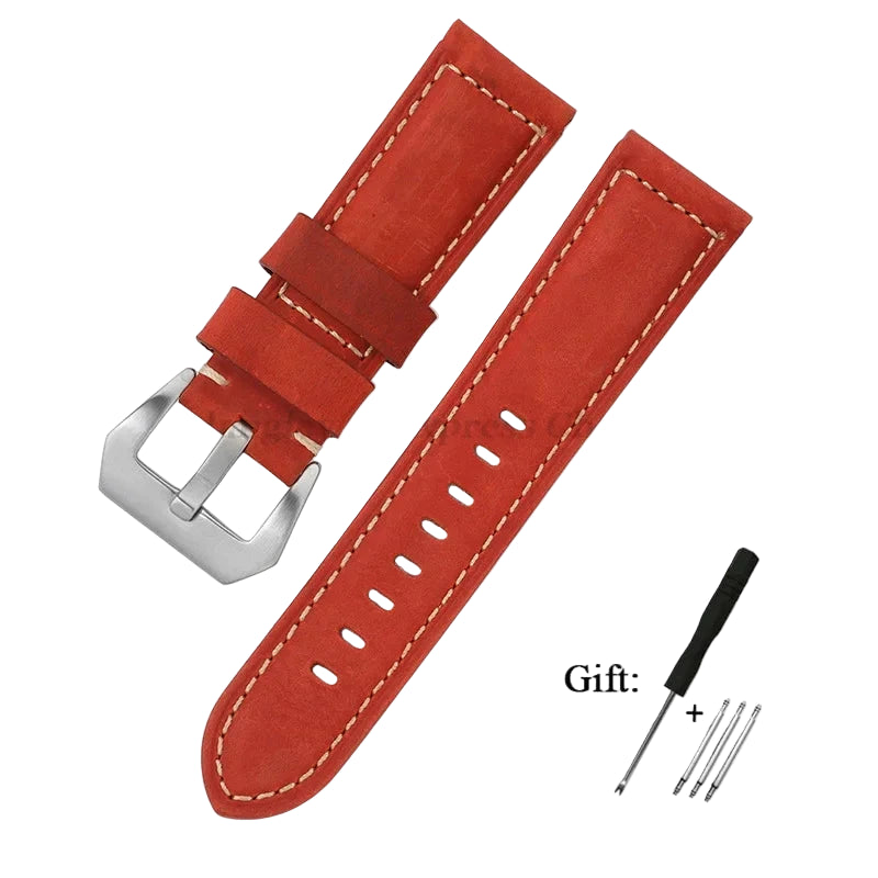Genuine Leather Watch Band for Panerai – Crazy Horse Cowhide Strap 20mm 22mm 24mm 26mm STRAPS