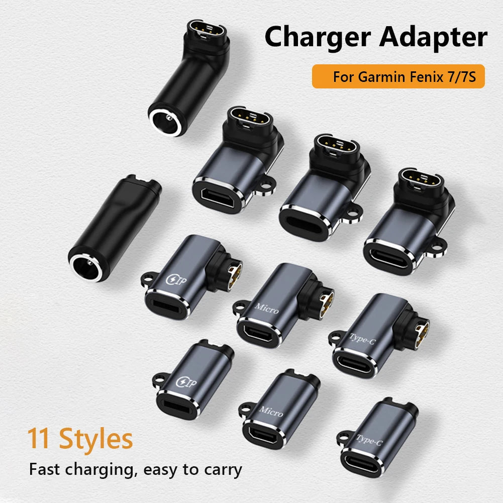 Type-C / Micro / iOS USB Charger Adapter for Garmin Fenix, Instinct, Venu, Epix & Forerunner Watches STRAPS