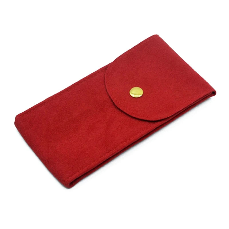 Flannel Watch Pouch - Single Watch Travel Case with Copper Buckle STRAPS
