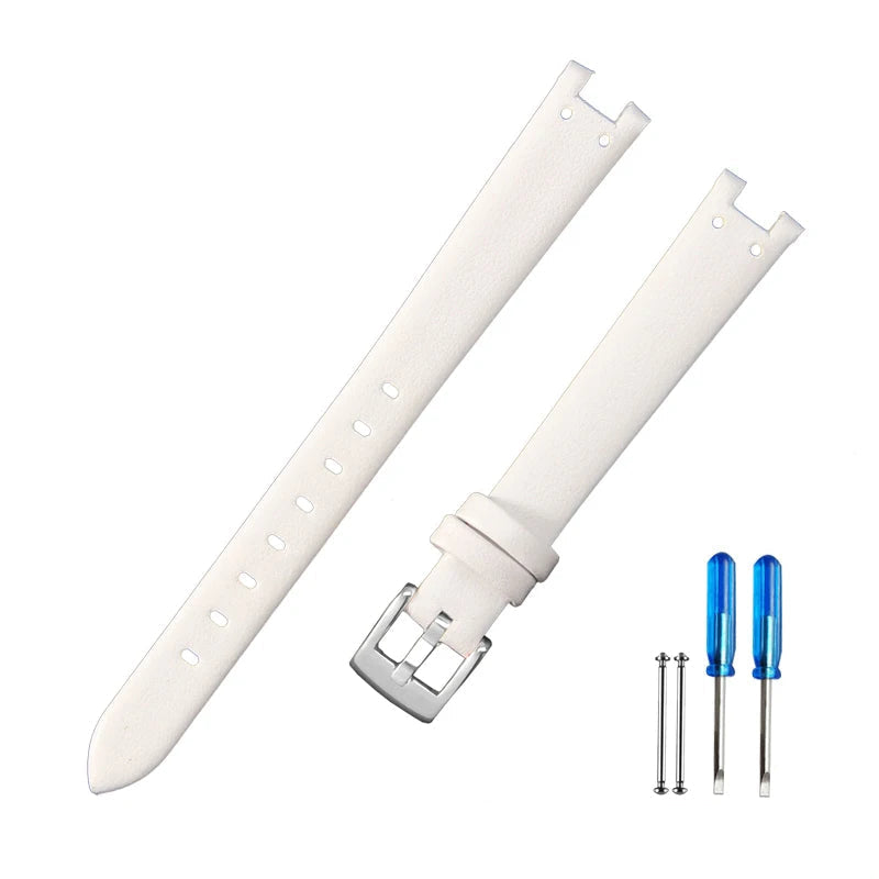 Genuine Leather Notched Strap for Timex TW2V45100 Legacy & Anne Klein AK-2156 AK-2157 12*6mm STRAPS