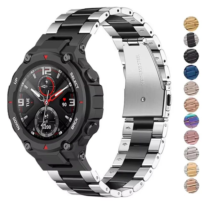 Stainless Steel Luxury Link Bracelet for Amazfit T-Rex 3, T-Rex 2, T-Rex Ultra & Pro STRAPS