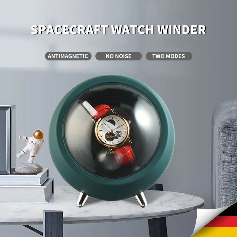 Single Watch Winder - Dual Power, Quiet Mabuchi Motor STRAPS