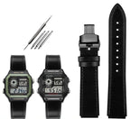 Retro Leather Watch Strap for Casio AE1200 AE1300 F-108 W-216H W-218 WS-1400 W-737H – 18mm STRAPS