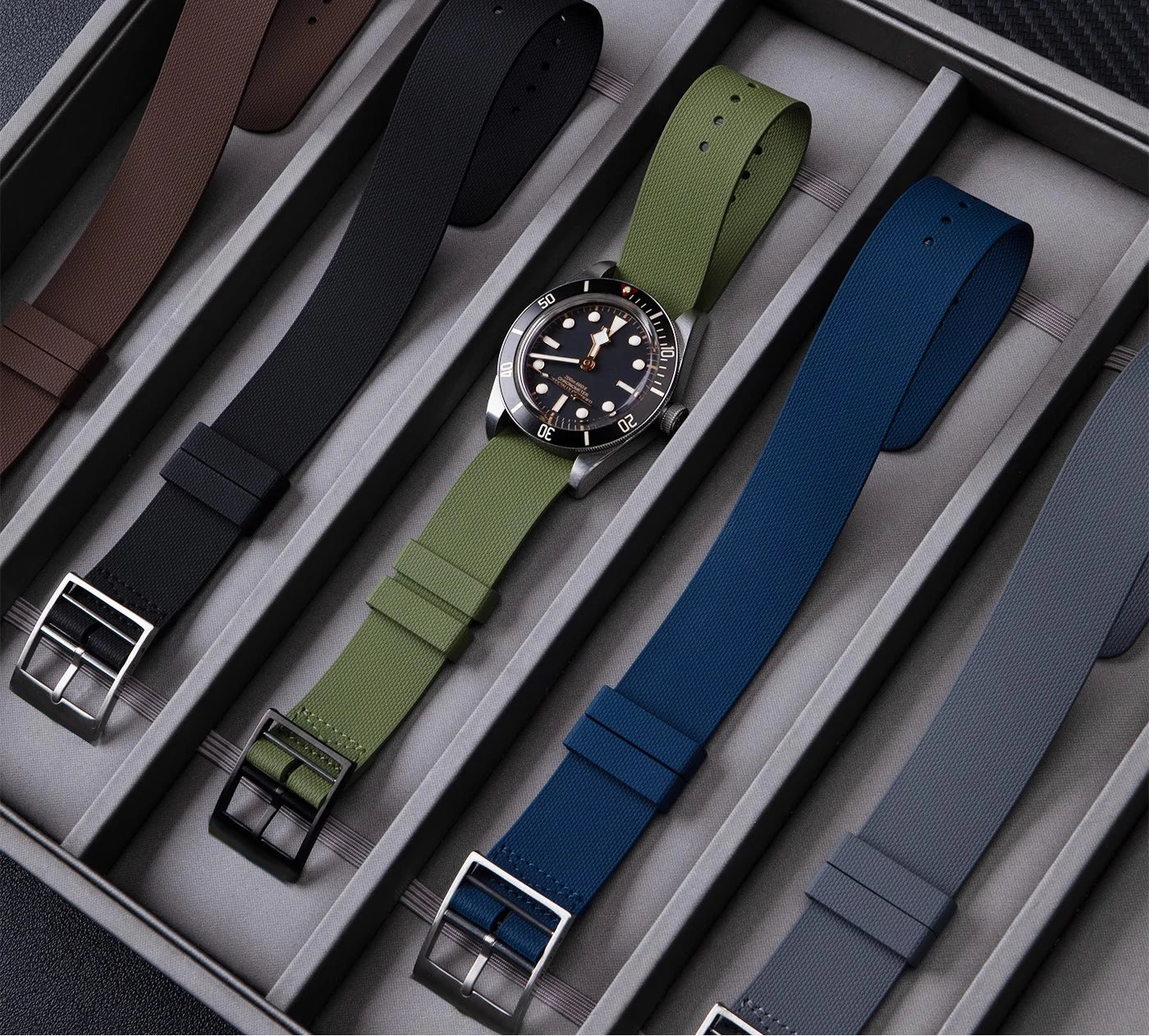 premium FKM Fluororubber Watch Strap for Tudor Ranger, Rolex Daytona, and Traditional Luxury Watches
