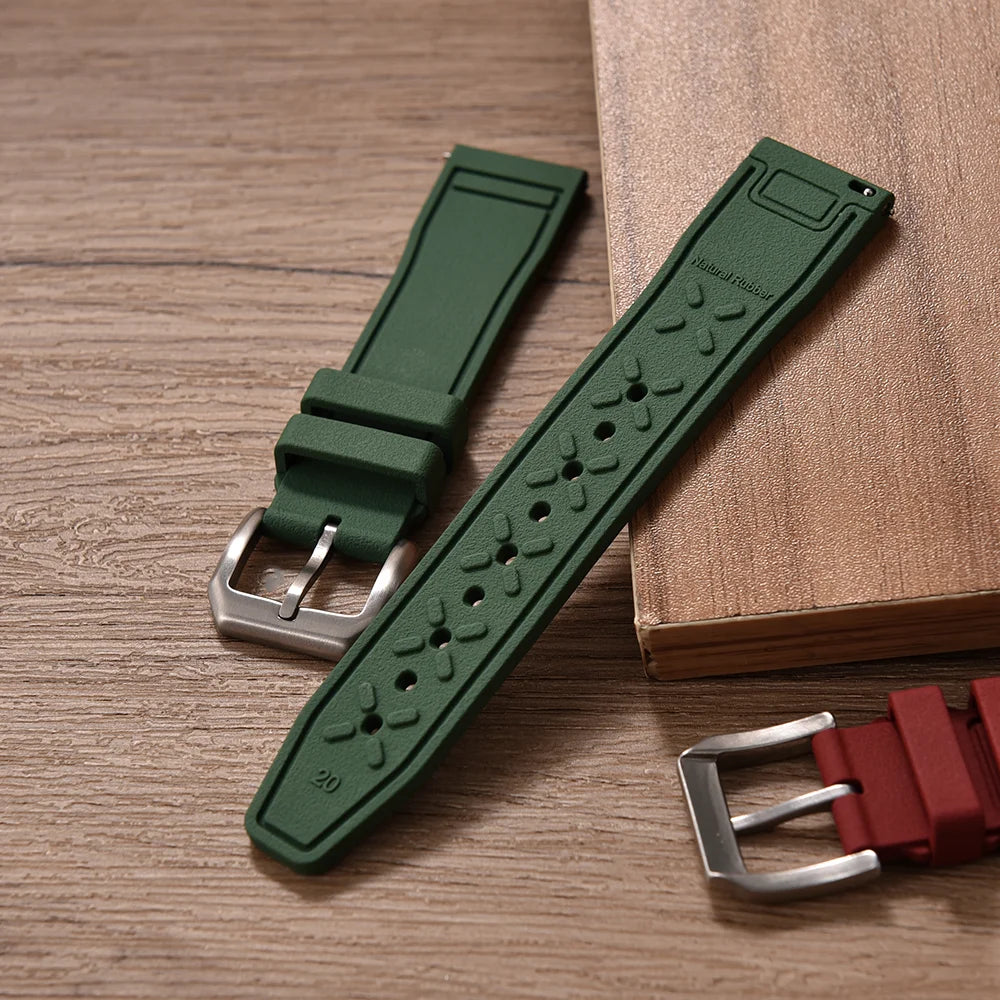 High-Quality FKM Fluororubber Dive Watch Band for Rolex, Samsung & Huawei