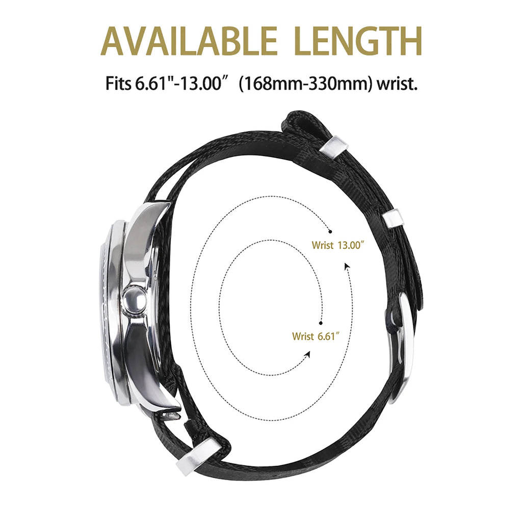 Seiko & Omega XL Size Military Nylon Strap | 33cm Super Long 20mm 22mm Models