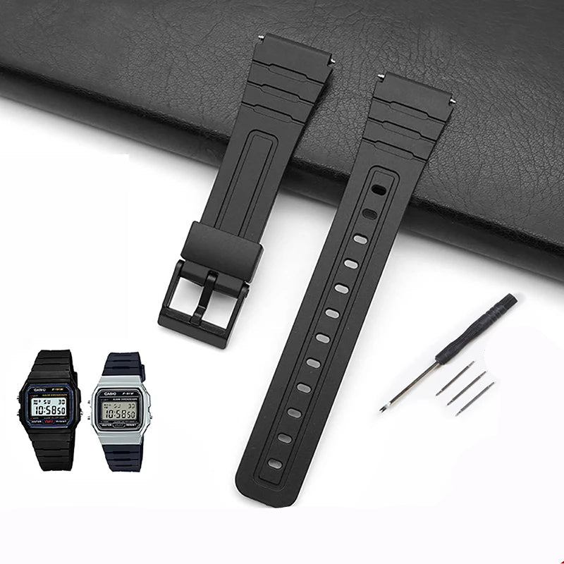 Silicone Watch Strap - 12-22mm - Casio W800H, F91W, AE1200 & More - Resin Bracelet