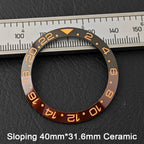 40*31.6mm Sloping Blue-Green Luminous Ceramic & Aluminum Bezel Insert for Divers Watches STRAPS