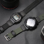 Nylon & Leather Hybrid Strap for Casio DW5600 GA2100 GA110 GA700 AWG-M100 16mm Sports Band STRAPS