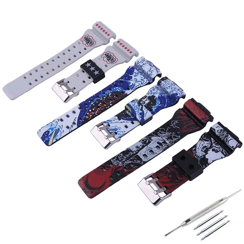 Resin Strap for CASIO G-SHOCK GD-100 GA-100 GA-110 GA-120 GA-130 GA-140 GA-150 GA-700 GA-710 GAX-100 GLS-100 GLS-8900 STRAPS