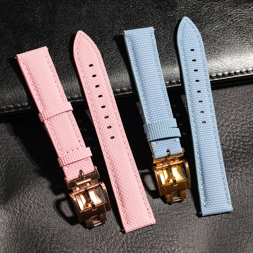 Universal Sailcloth Signature FKM Rubber Strap for Omega, Tudor, Rolex & Cartier