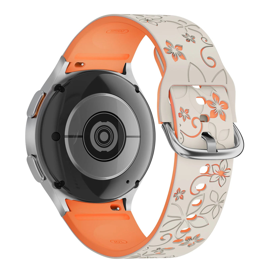 No-Gap Engraved Silicone Strap for Galaxy Watch 7, 5 Pro, 4/6 Classic STRAPS