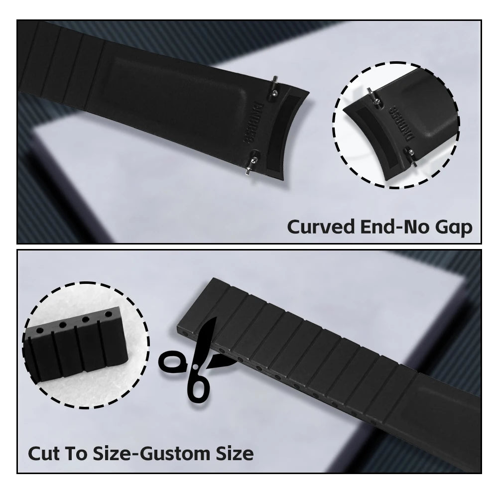 Curved End FKM Fluororubber "Cut-To-Size" Strap for Tudor Black Bay 58