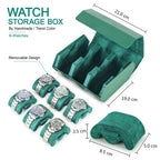 Exquisite Green Genuine Leather Hexagon Watch Roll STRAPS