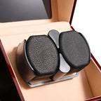 Single Watch Winder - Wooden Case with Glass Top & Quiet Mabuchi Motor STRAPS