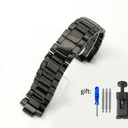 Ceramic Watch Strap for Emporio Armani AR1451 AR1452 AR1400 AR1410 24mm Matte/Bright Black Band
