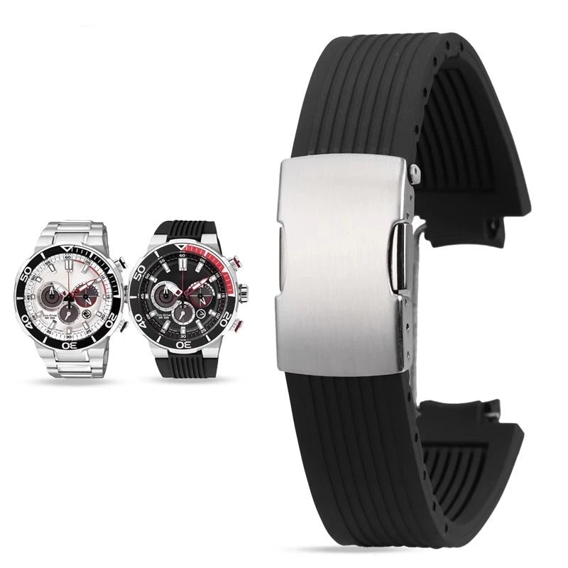 Stainless Steel Notched Bracelet for Citizen Eco-Drive CA4250, AW1420 & CA4252 STRAPS