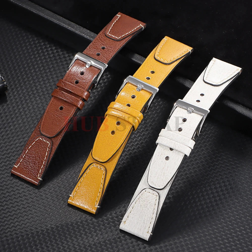 20mm 22mm Vintage Oil Wax Cowhide Watchband for Omega & Seiko STRAPS