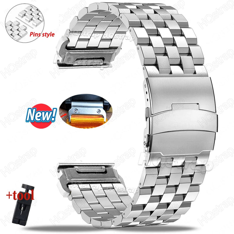 Garmin Stainless Steel QuickFit Strap 26/22/20mm for Tactix 7 Pro Fenix 7X 6X 5X Plus Watch Band STRAPS