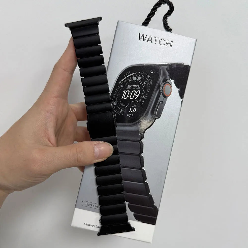 Apple Watch Ultra 3 Titanium & Magnetic Rubber Strap | Series 11 10 9 8 7 SE Models