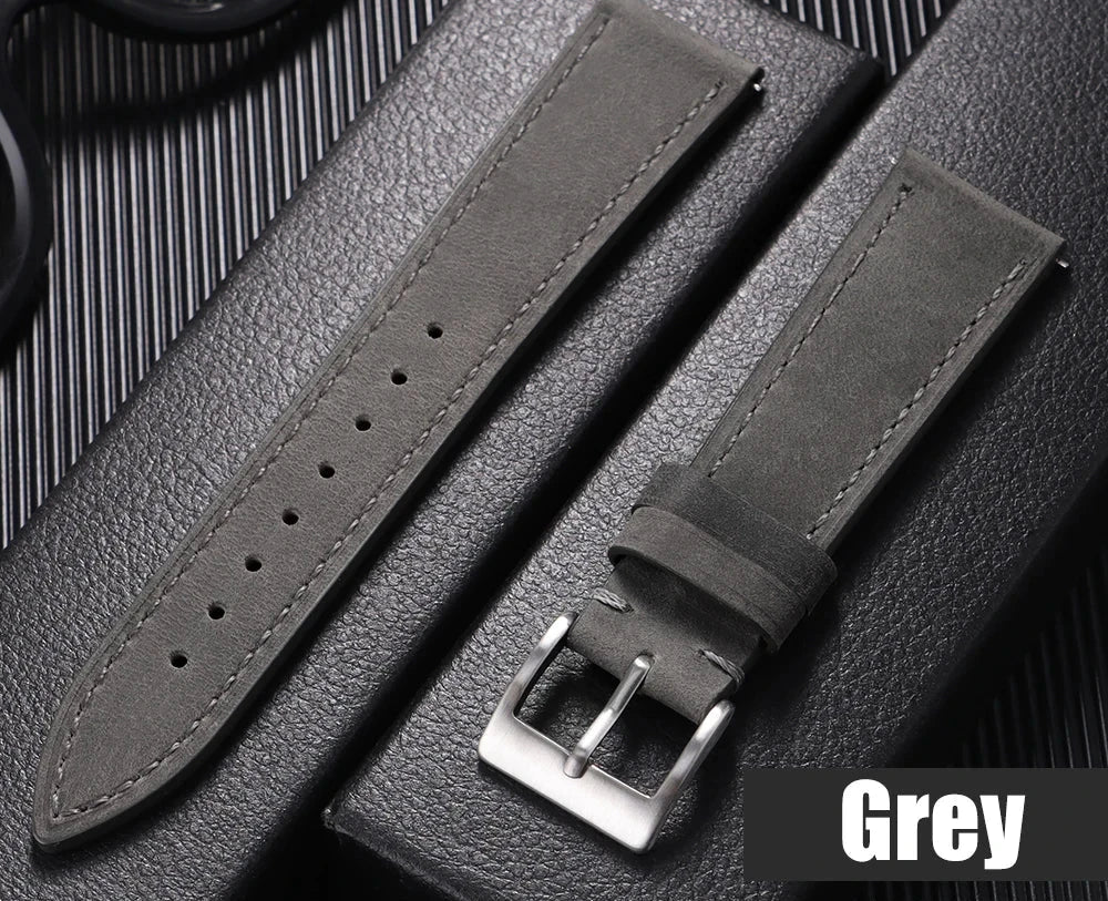 Quick Release Vintage Retro Genuine Leather Watch Band 18mm 20mm 22mm 19mm 21mm 24mm Crazy Horse Men Women Straps Watch Bracelet STRAPS