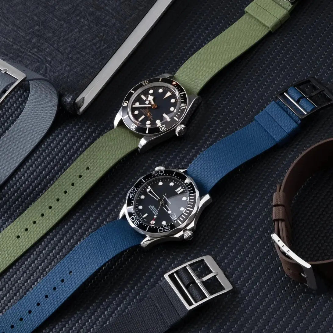 premium FKM Fluororubber Watch Strap for Tudor Ranger, Rolex Daytona, and Traditional Luxury Watches