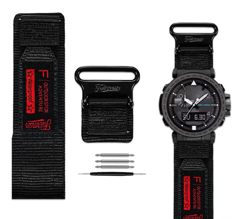 Breathable Nylon Sport Strap for Casio G-Shock GA-2000, GA-2300 & Pro Trek PRW-6600, PRG-600, PRG-650Y STRAPS