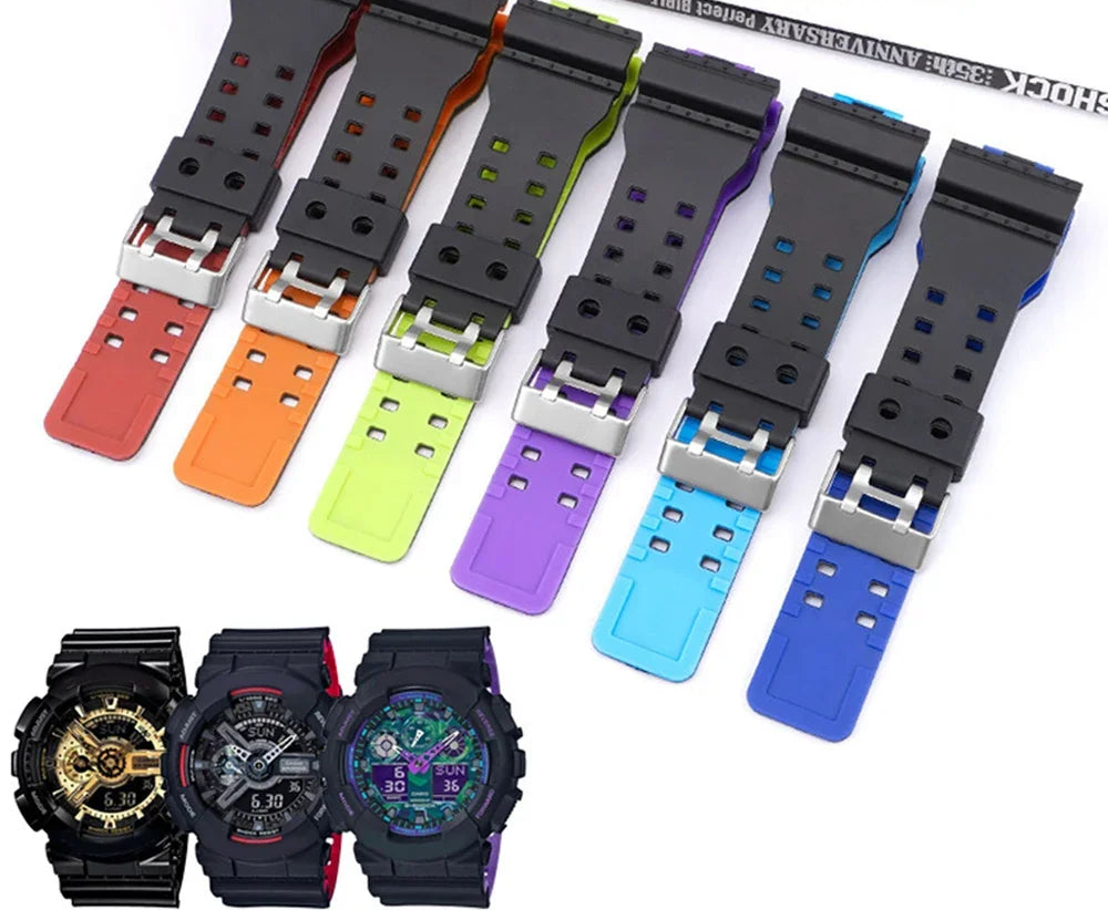 Silicone Strap for Casio G-Shock GA/GD/GLS Series – 16mm Resin Replacement Band STRAPS
