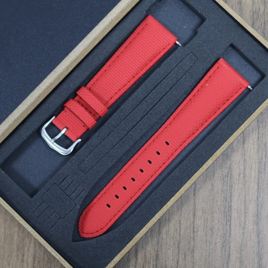 Universal Sailcloth Signature FKM Rubber Strap for Omega, Tudor, Rolex & Cartier