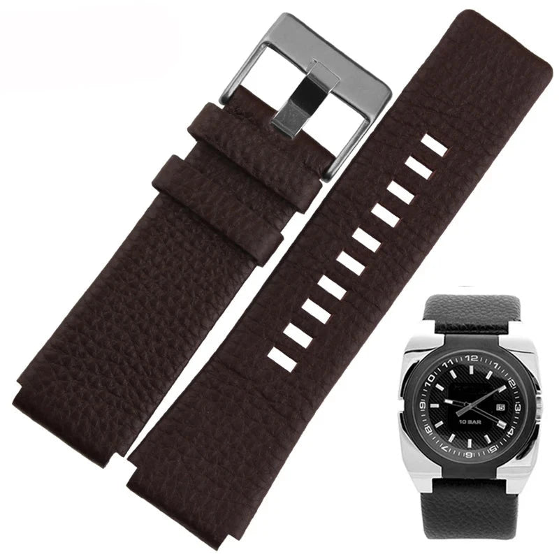30x22mm Genuine Leather Watchband for Diesel DZ1089 / DZ1123 / DZ1132 STRAPS