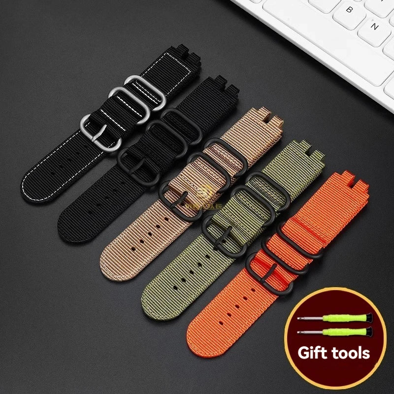 Nylon Canvas Strap for Casio PROTREK PRW-3000/3100/6000/6100Y With Tools 180mm Band STRAPS