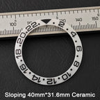 40*31.6mm Sloping Blue-Green Luminous Ceramic & Aluminum Bezel Insert for Divers Watches STRAPS
