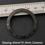 40*31.6mm Sloping Blue-Green Luminous Ceramic & Aluminum Bezel Insert for Divers Watches STRAPS