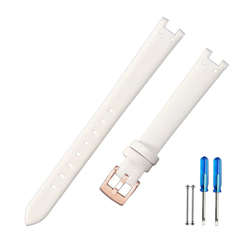 Genuine Leather Notched Strap for Timex TW2V45100 Legacy & Anne Klein AK-2156 AK-2157 12*6mm STRAPS