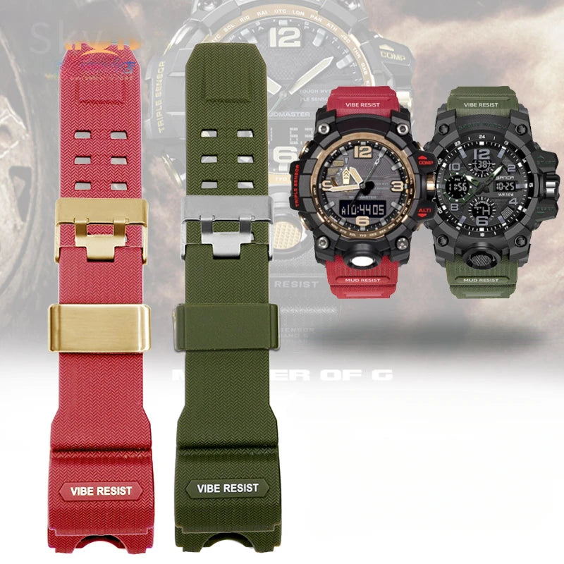 Casio G-SHOCK GWG-1000GB Blue Red Green Silicone Watchband 22cm Resin Strap