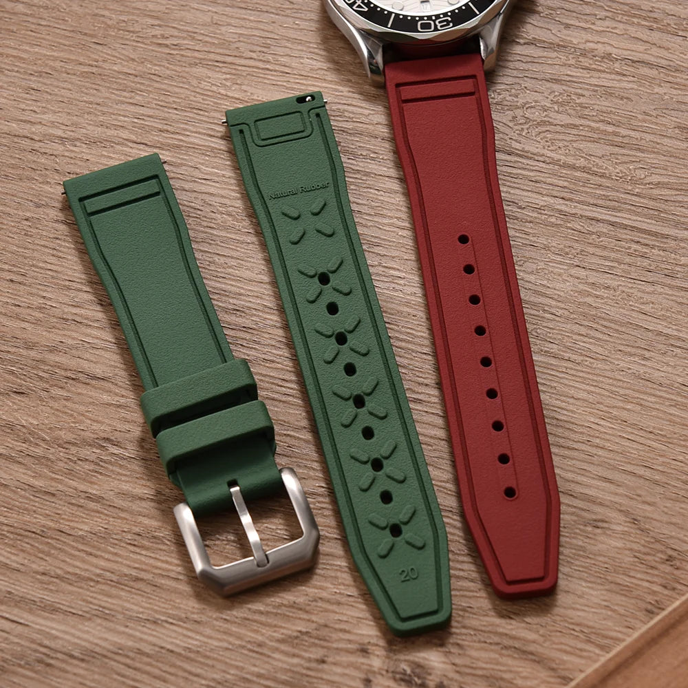 High-Quality FKM Fluororubber Dive Watch Band for Rolex, Samsung & Huawei