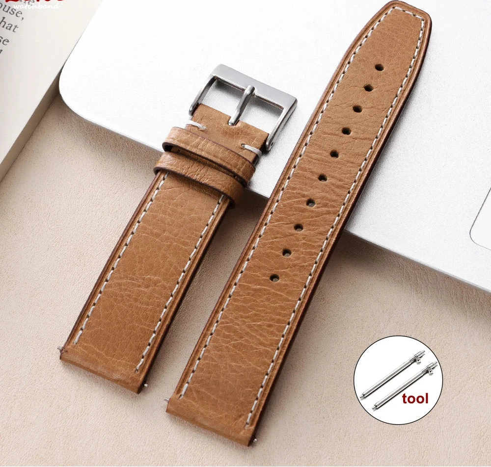 Calfskin Genuine Leather Watchbands 20mm / 22mm Quick Release STRAPS
