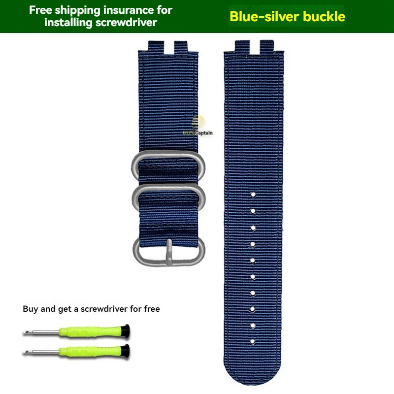 Nylon Canvas Strap for Casio PROTREK PRW-3000/3100/6000/6100Y With Tools 180mm Band STRAPS