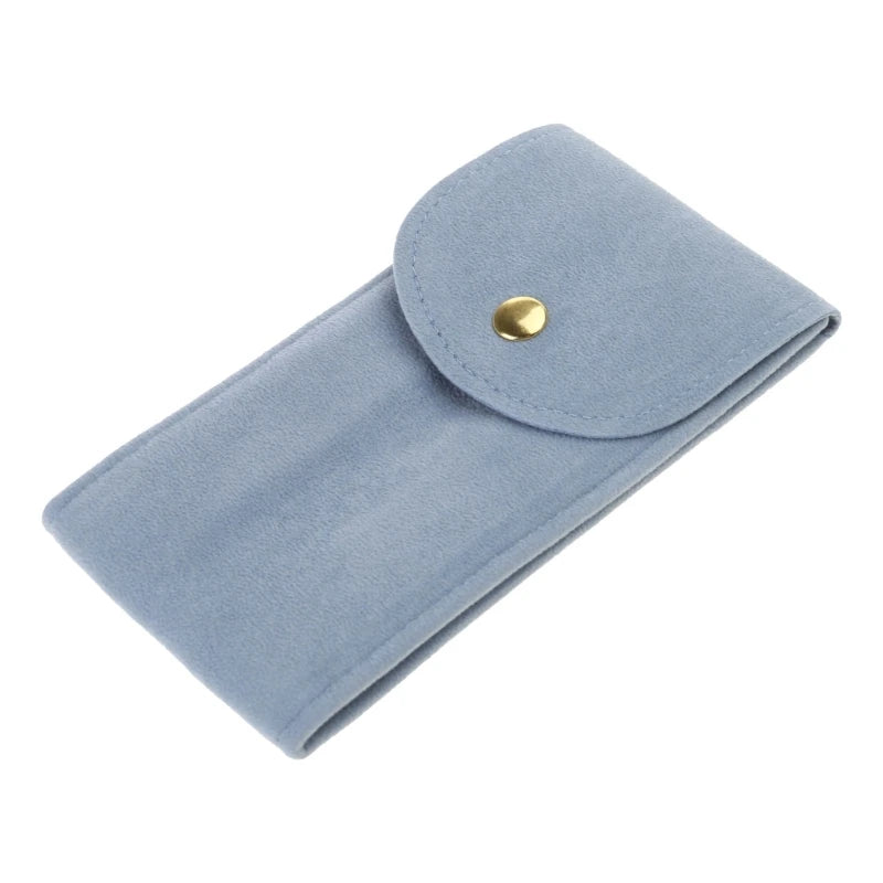 Flannel Watch Pouch - Single Watch Travel Case with Copper Buckle STRAPS
