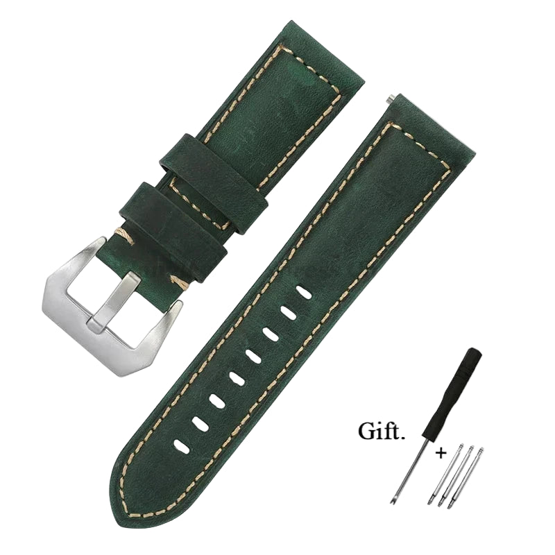 Genuine Leather Watch Band for Panerai – Crazy Horse Cowhide Strap 20mm 22mm 24mm 26mm STRAPS