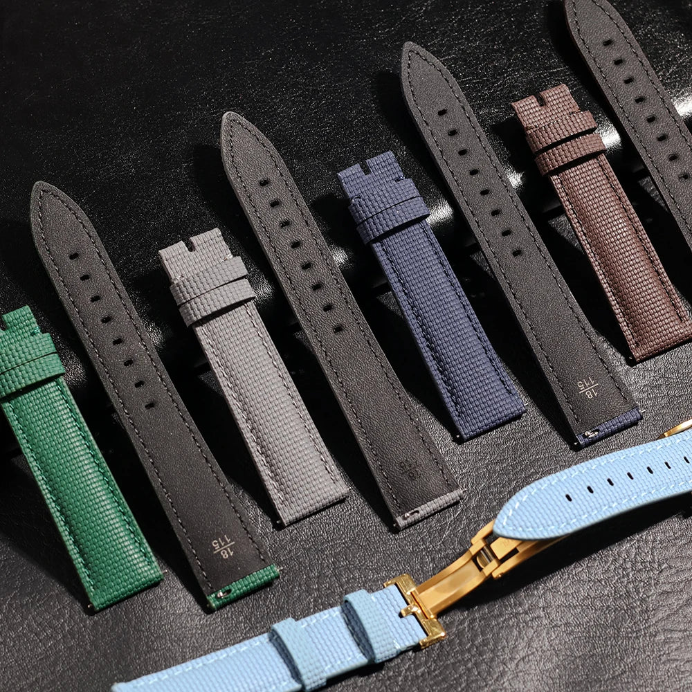 Universal Sailcloth Signature FKM Rubber Strap for Omega, Tudor, Rolex & Cartier