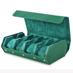 Exquisite Green Genuine Leather Hexagon Watch Roll STRAPS