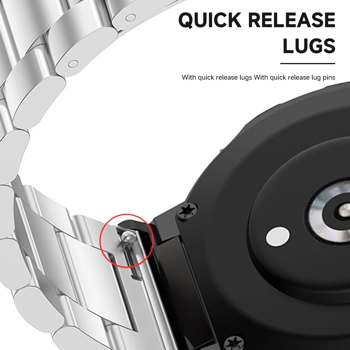 Stainless Steel Luxury Link Bracelet for Amazfit T-Rex 3, T-Rex 2, T-Rex Ultra & Pro STRAPS