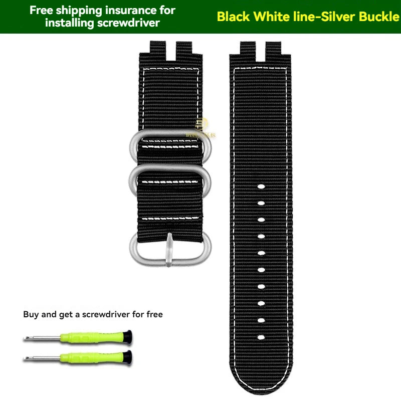 Nylon Canvas Strap for Casio PROTREK PRW-3000/3100/6000/6100Y With Tools 180mm Band STRAPS