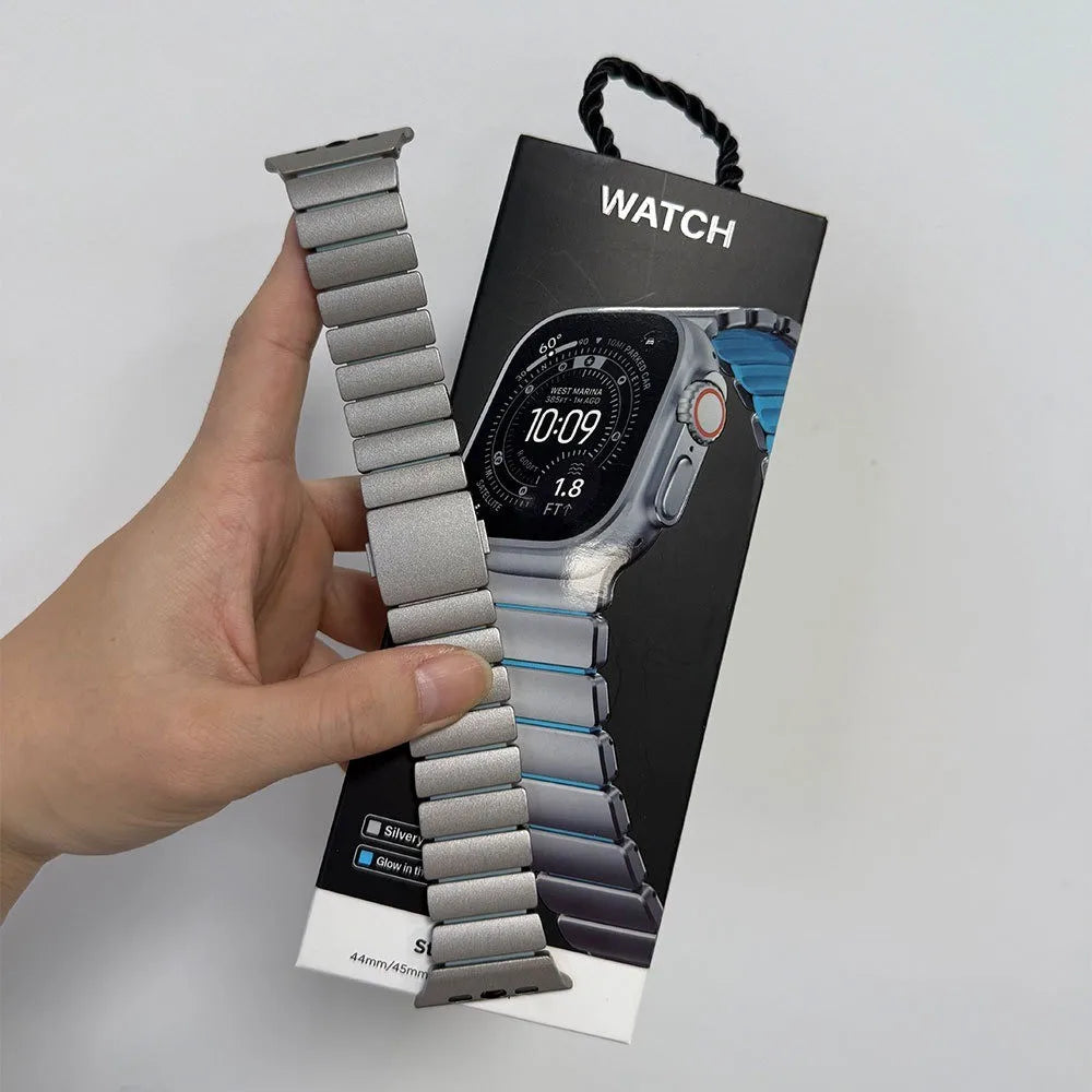 Apple Watch Ultra 3 Titanium & Magnetic Rubber Strap | Series 11 10 9 8 7 SE Models