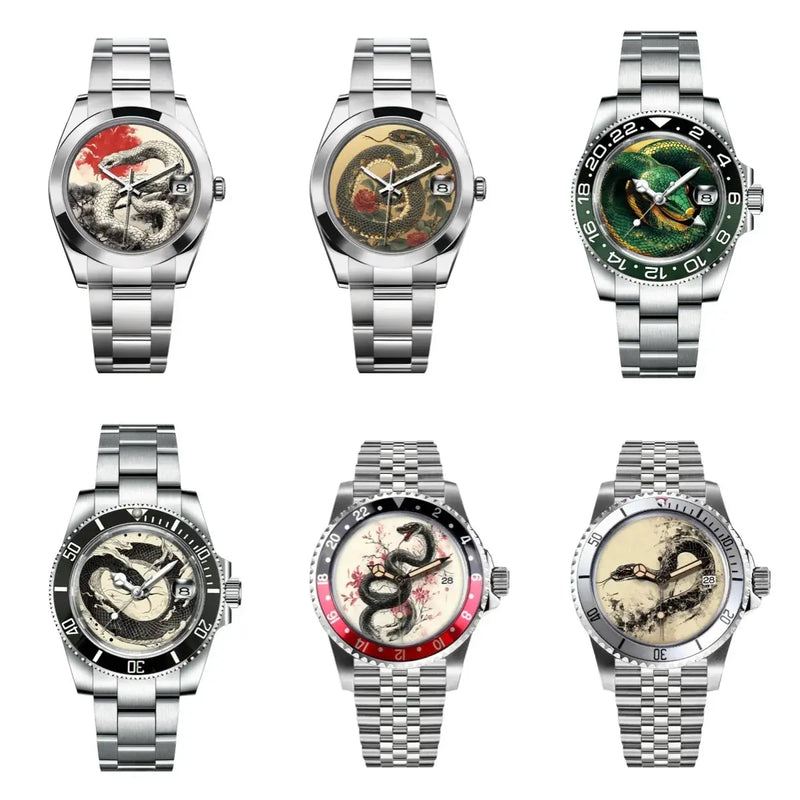 Seiko Mods NH35 DIY Custom New Year Snake Watch Dial - 28.5mm - STRAPS
