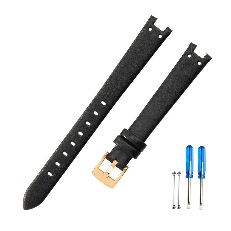 Genuine Leather Notched Strap for Timex TW2V45100 Legacy & Anne Klein AK-2156 AK-2157 12*6mm STRAPS